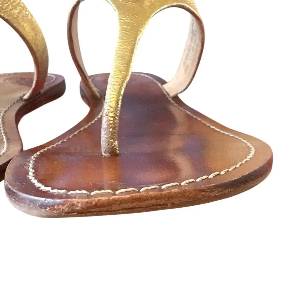 Tory Burch‎ Cameron Gold Leather Sandals 9.5